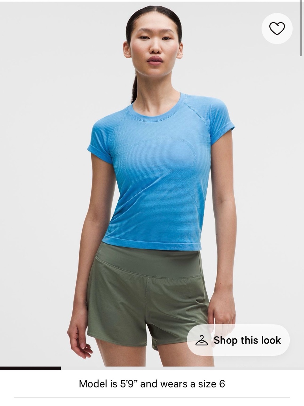 Lululemon swiftly tech waist length size 8 in ocean wave blue